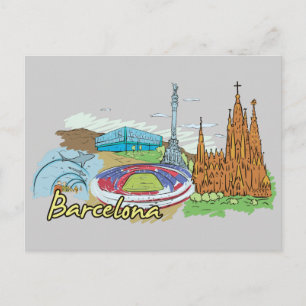 Barcelona, Spain Famous City Postcard