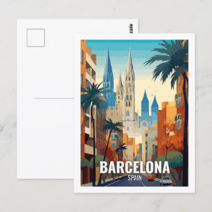 Barcelona Spain Famous Travel Places Postcard