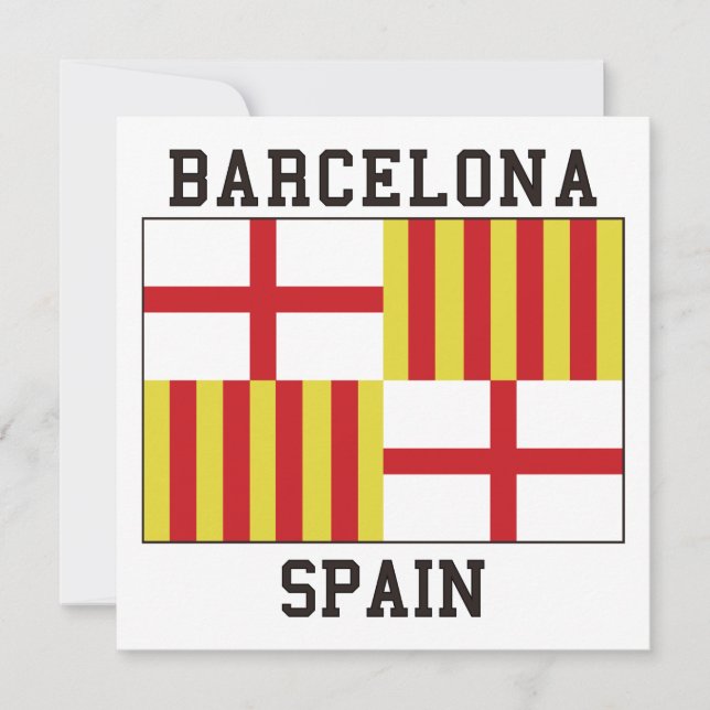 Barcelona, Spain Flag Invitation (Front)