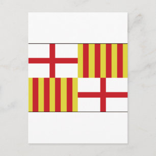 Barcelona, Spain Flag Postcard