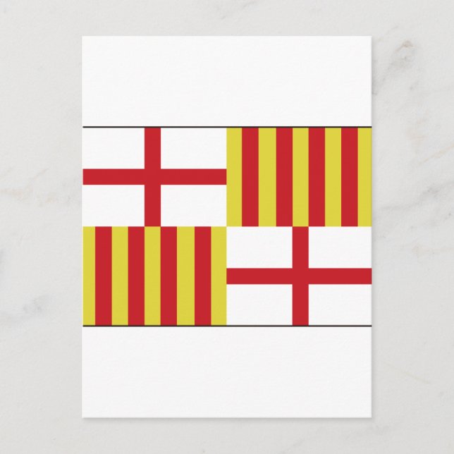 Barcelona, Spain Flag Postcard (Front)