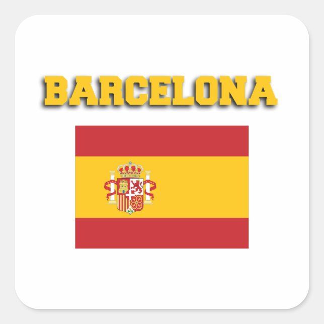 Barcelona Spain Flag Square Sticker (Front)