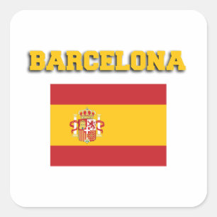 Barcelona Spain Flag Square Sticker