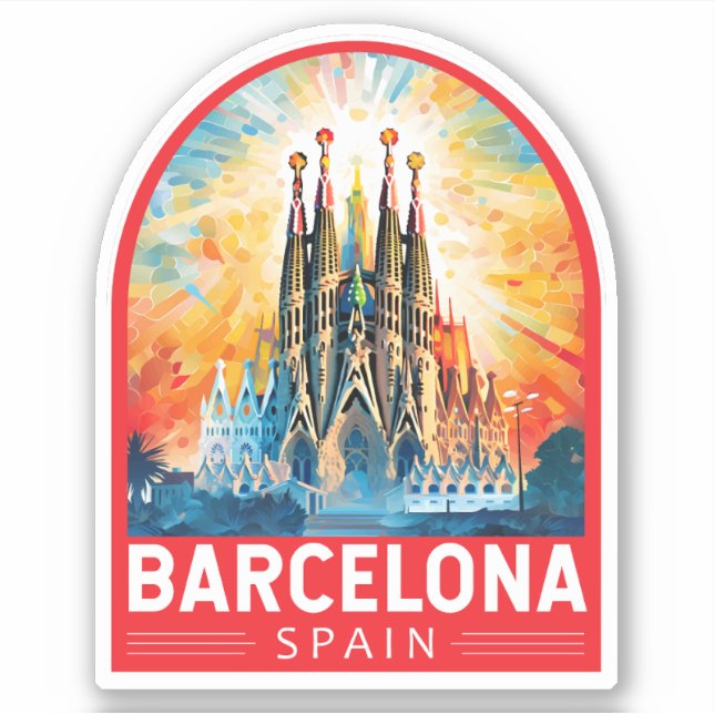Barcelona Spain La Sagrada Familia Travel Art (Front)
