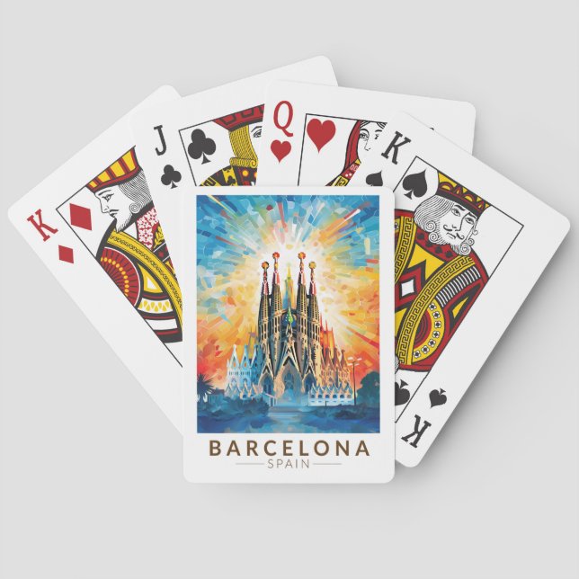 Barcelona Spain La Sagrada Familia Travel Art Playing Cards (Back)