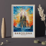 Barcelona Spain La Sagrada Familia Travel Art Poster<br><div class="desc">Barcelona retro vector travel design. Barcelona,  the cosmopolitan capital of Spain’s Catalonia region,  is known for its art and architecture.</div>