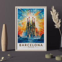 Barcelona Spain La Sagrada Familia Travel Art