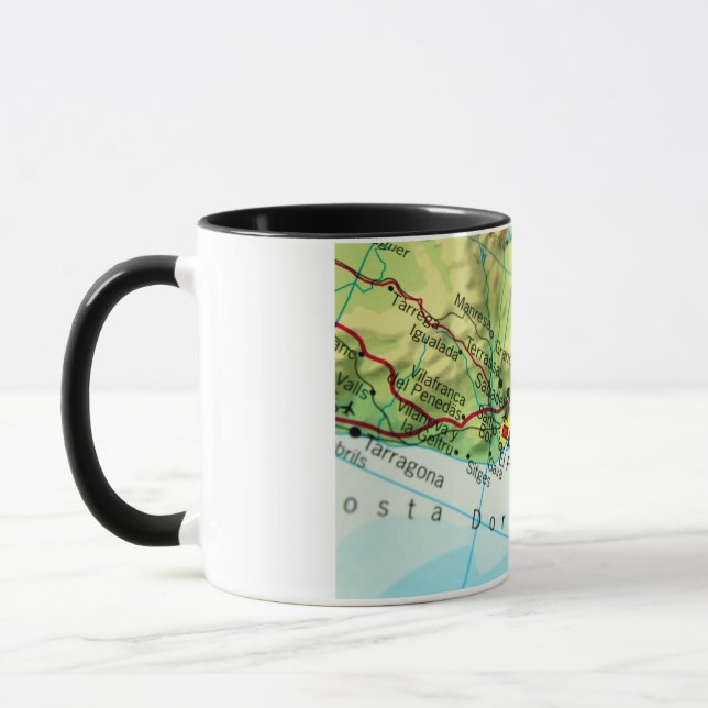 Barcelona, Spain Map Mug (Left)