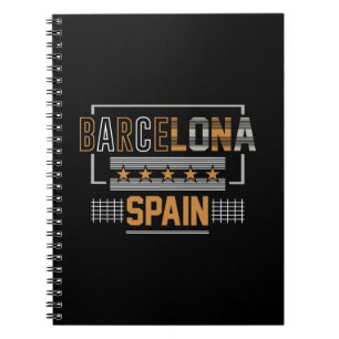 Barcelona Spain Modern Typography Travel Design Notebook