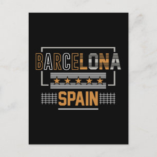 Barcelona Spain Modern Typography Travel Design Postcard
