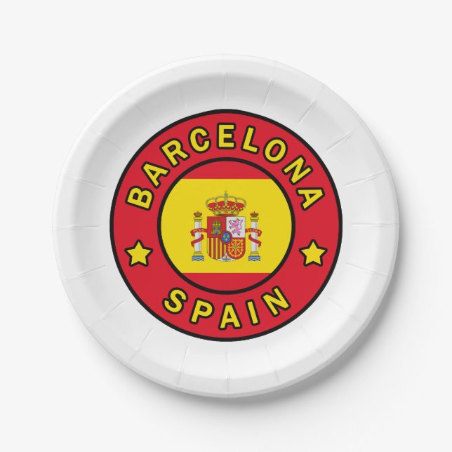 Barcelona Spain Paper Plate (Front)