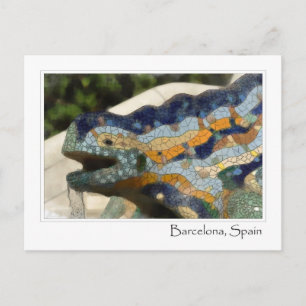 Barcelona Spain Parc Guell Mosaic Lizard Postcard