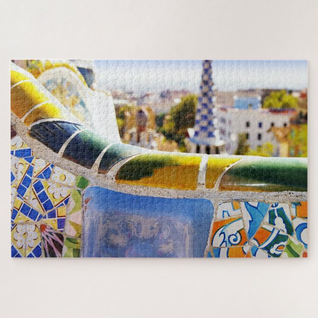 Barcelona Spain Parc Guell Travel Photo Jigsaw Puzzle (Horizontal)