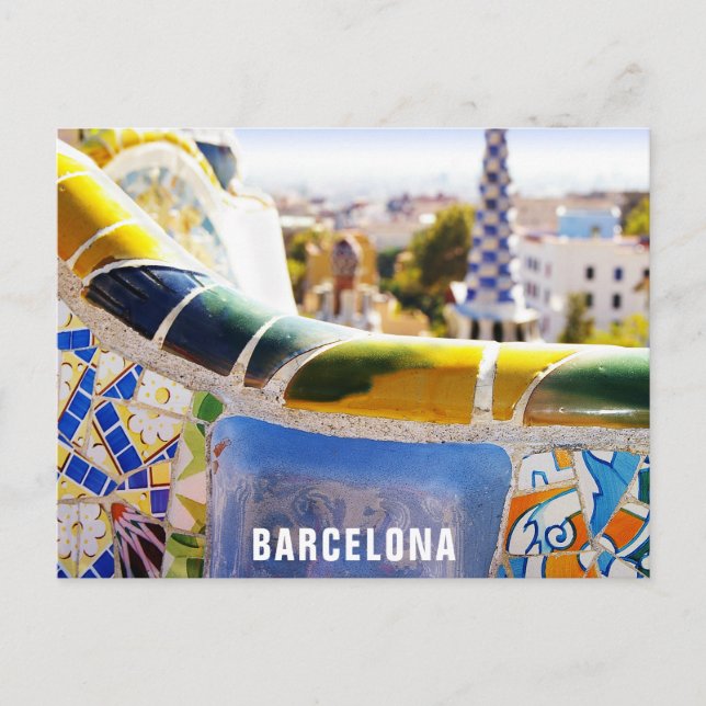 Barcelona Spain Parc Guell Travel Photo Postcard (Front)