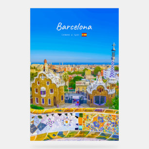 Barcelona, Spain - Park Guell Gaudi Mosaic Acrylic Sign