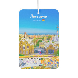 Barcelona, Spain - Park Guell Gaudi Mosaic Car Air Freshener