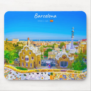 Barcelona, Spain - Park Guell Gaudi Mosaic Mouse Mat