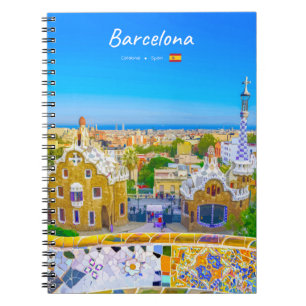 Barcelona, Spain - Park Guell Gaudi Mosaic Notebook