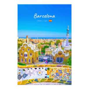 Barcelona, Spain - Park Guell Gaudi Mosaic Photo Print
