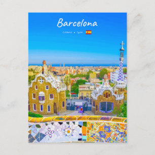 Barcelona, Spain - Park Guell Gaudi Mosaic Postcard