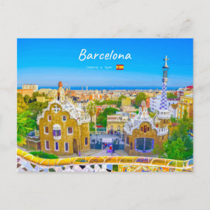 Barcelona, Spain - Park Guell Gaudi Mosaic Postcard