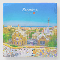 Barcelona, Spain - Park Guell Gaudi Mosaic