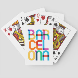 Barcelona Spain Pop Art Letters Playing Cards