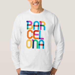 Barcelona Spain Pop Art Letters T-Shirt