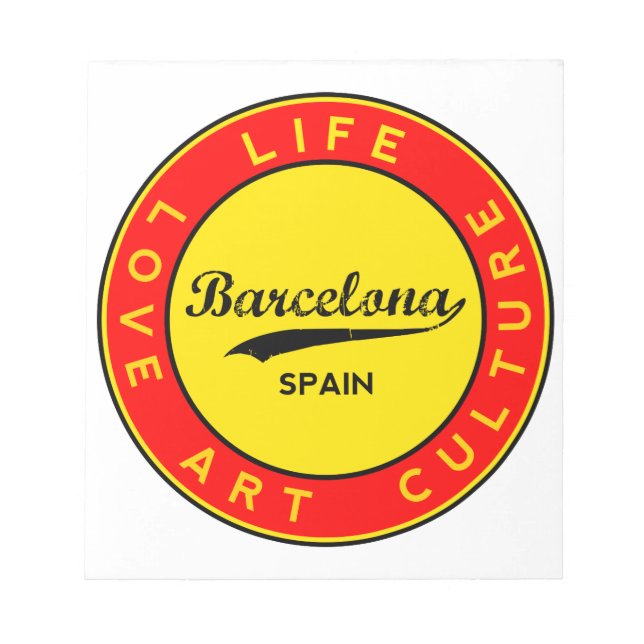 Barcelona, Spain, red circle, art Notepad (Front)