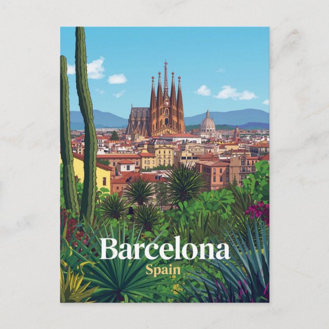 Barcelona Spain Sagrada Familia City Postcard (Front)