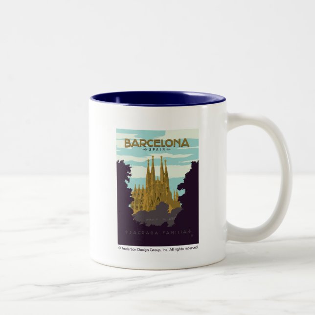 Barcelona, Spain - Sagrada Familia Two-Tone Coffee Mug (Right)