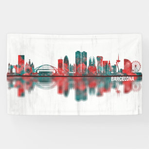 Barcelona Spain Skyline Banner