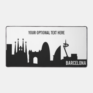 Barcelona Spain Skyline Desk Mat