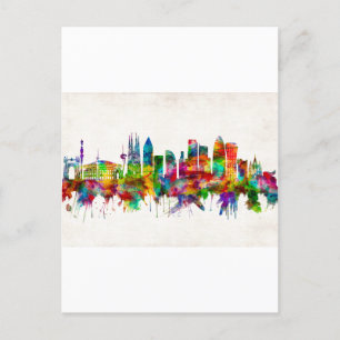 Barcelona Spain Skyline Holiday Postcard