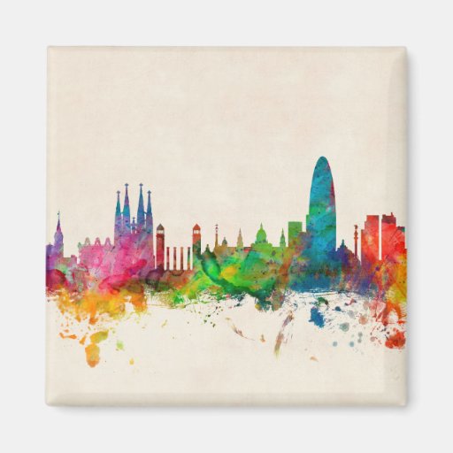 Image of Barcelona Spain Skyline Magnet