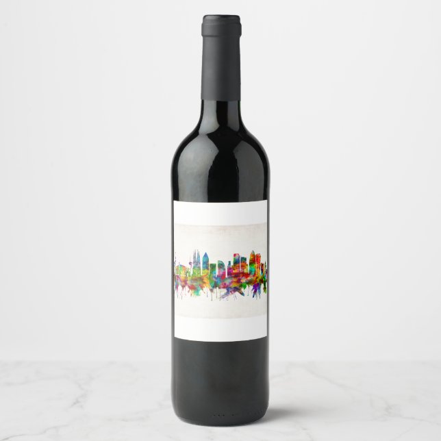 Barcelona Spain Skyline Wine Label (Front)