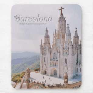 Barcelona Spain Temple Expiatori del Sagrat Cor Mouse Mat