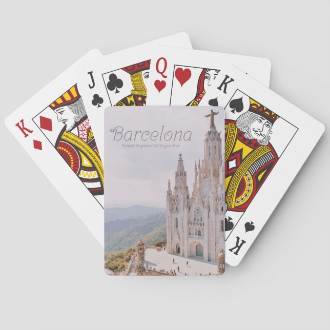 Barcelona Spain Temple Expiatori del Sagrat Cor Playing Cards (Back)
