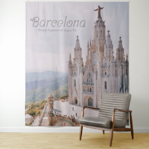 Barcelona Spain Temple Expiatori del Sagrat Cor Tapestry