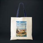 Barcelona Spain Travel Art Vintage Tote Bag<br><div class="desc">Barcelona retro vector travel design. Barcelona,  the cosmopolitan capital of Spain’s Catalonia region,  is known for its art and architecture.</div>