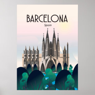 Barcelona Spain Travel Poster, Print, Poster