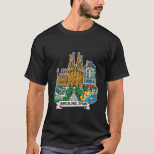 Barcelona Spain Travel Souvenir City Gift Long Sle T-Shirt