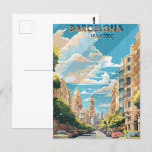 Barcelona Spain Travel Travel Poster Design Postcard