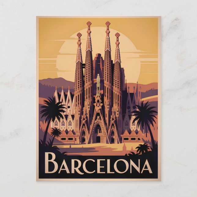 Barcelona Spain vintage Postcard (Front)