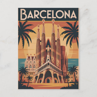 Barcelona Spain vintage Postcard