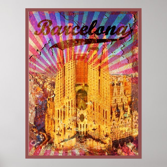 Barcelona, Spain, Vintage poster (Front)