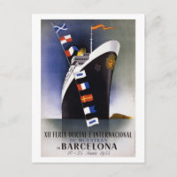 Barcelona Spain Vintage Poster 1944