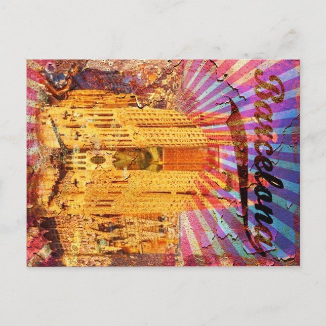 Barcelona, Spain, Vintage poster Postcard (Front)