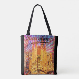 Barcelona, Spain, Vintage poster Tote Bag