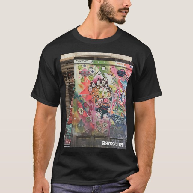 Barcelona Street Graffiti Two Image T-Shirt (Front)